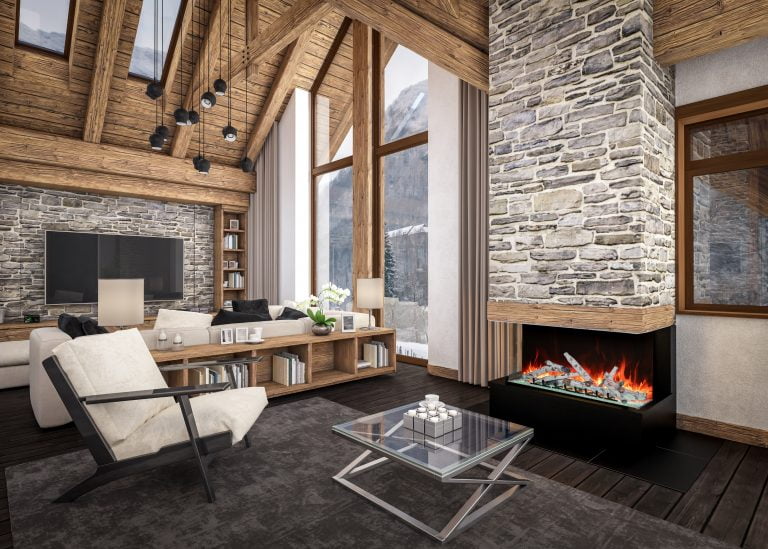 Amantii TruView Bespoke fireplace installed in a living room