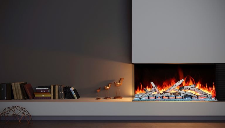 Amantii TruView Bespoke configured as a two-sided fireplace